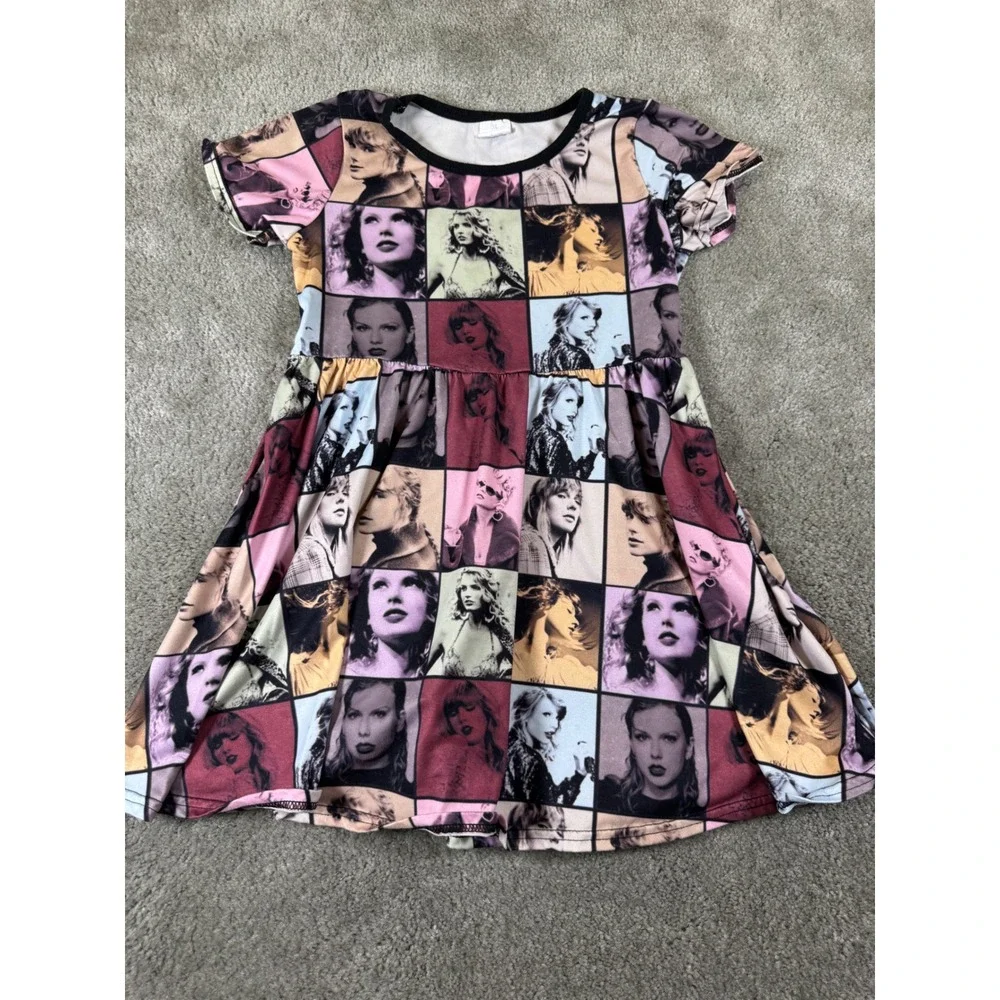 Taylor Swift Eras Tour Inspired Girls Dress All Over Print Size 7-8T 3XL